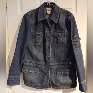 Jones New York Classic Indigo Denim Jacket with Button Closures